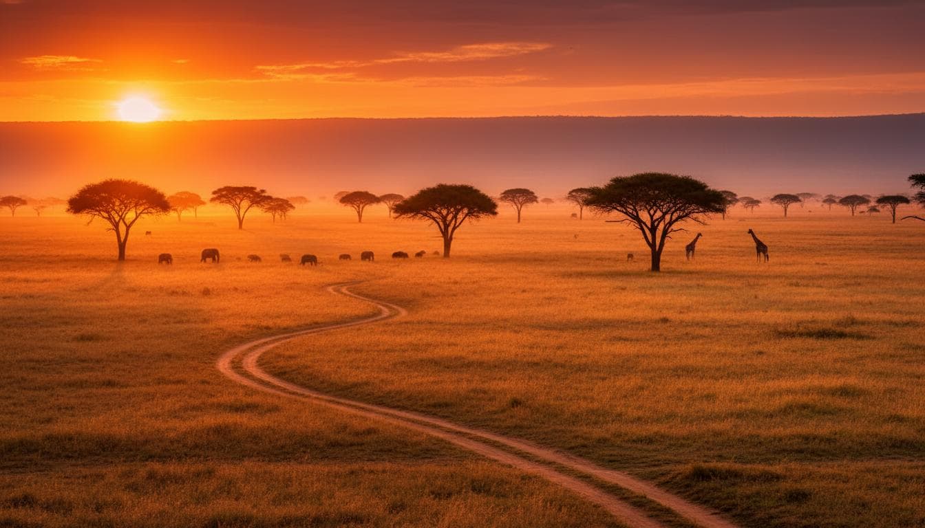 About Savannah Scape - Kenya Savannah Sunset