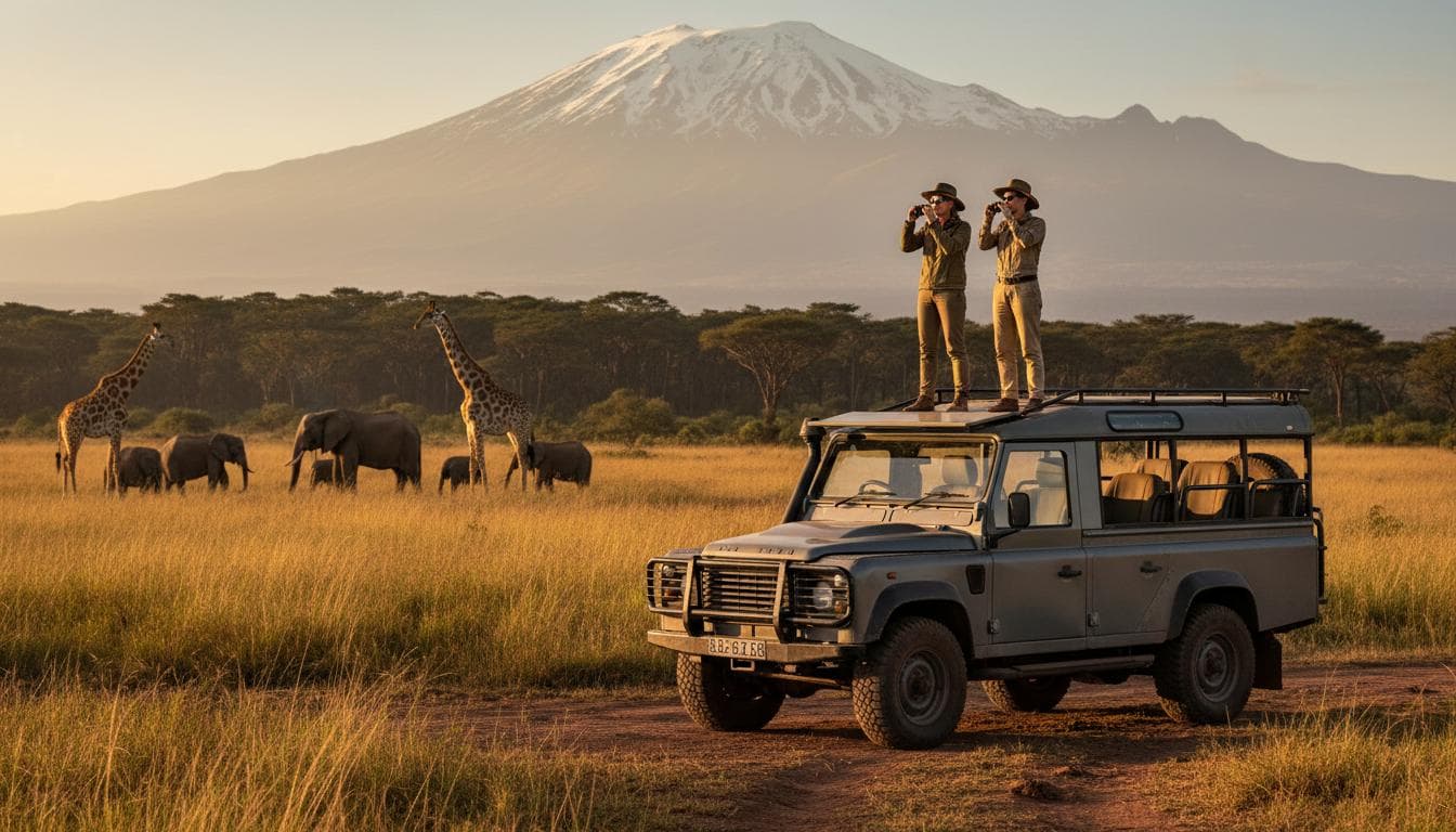 Safari vehicle on a game drive